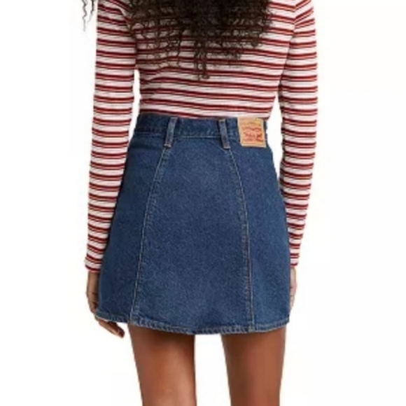 🎁💜Levi's A-Line Button Front Jean Skirt - Picture 4 of 7